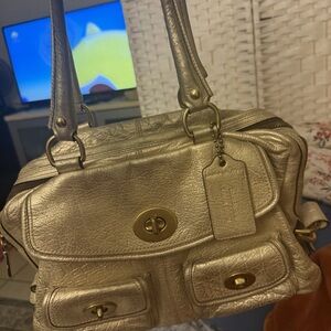 Gold Leather Handbag